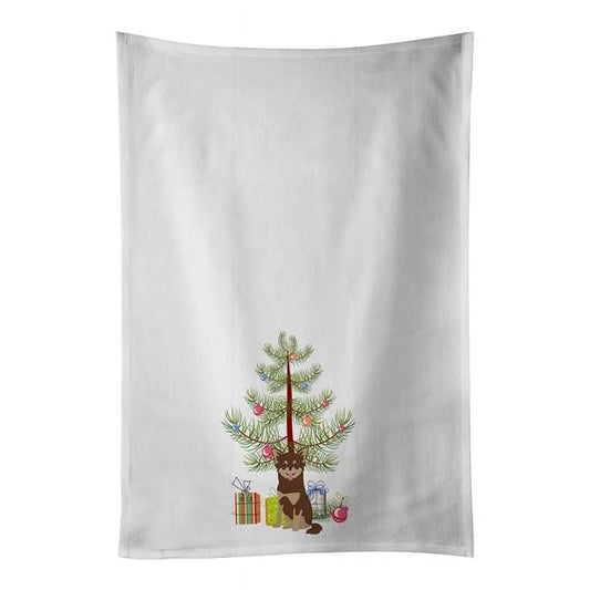 Carolines Treasures CK3496WTKT 28 x 19 in. Unisex Chihuahua Christmas Tree White Dish Towels Kitchen Towel - Set of 2