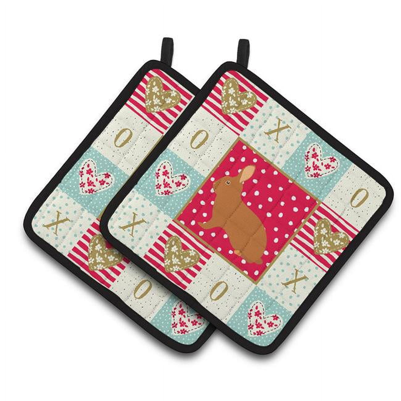 Rex Rabbit Love Pair of Pot Holders