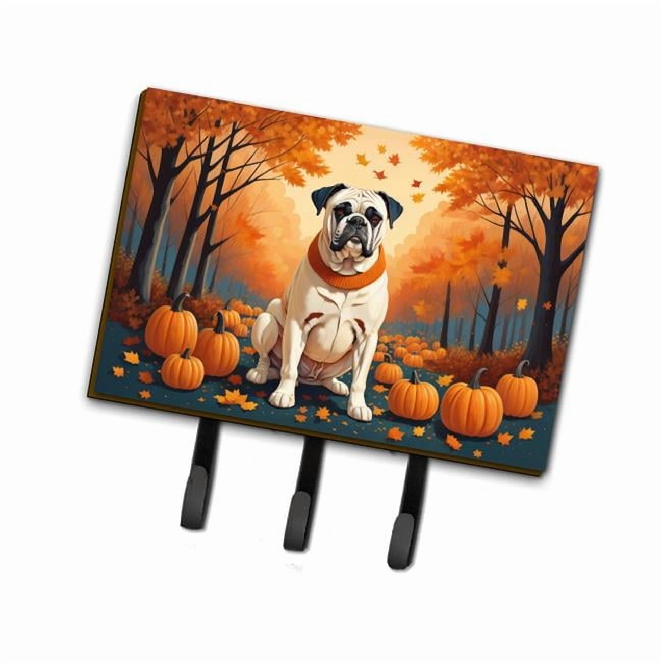 Carolines Treasures DAC1025TH68 9 x 6 in. Unisex White Boxer Fall Leash or Key Holder