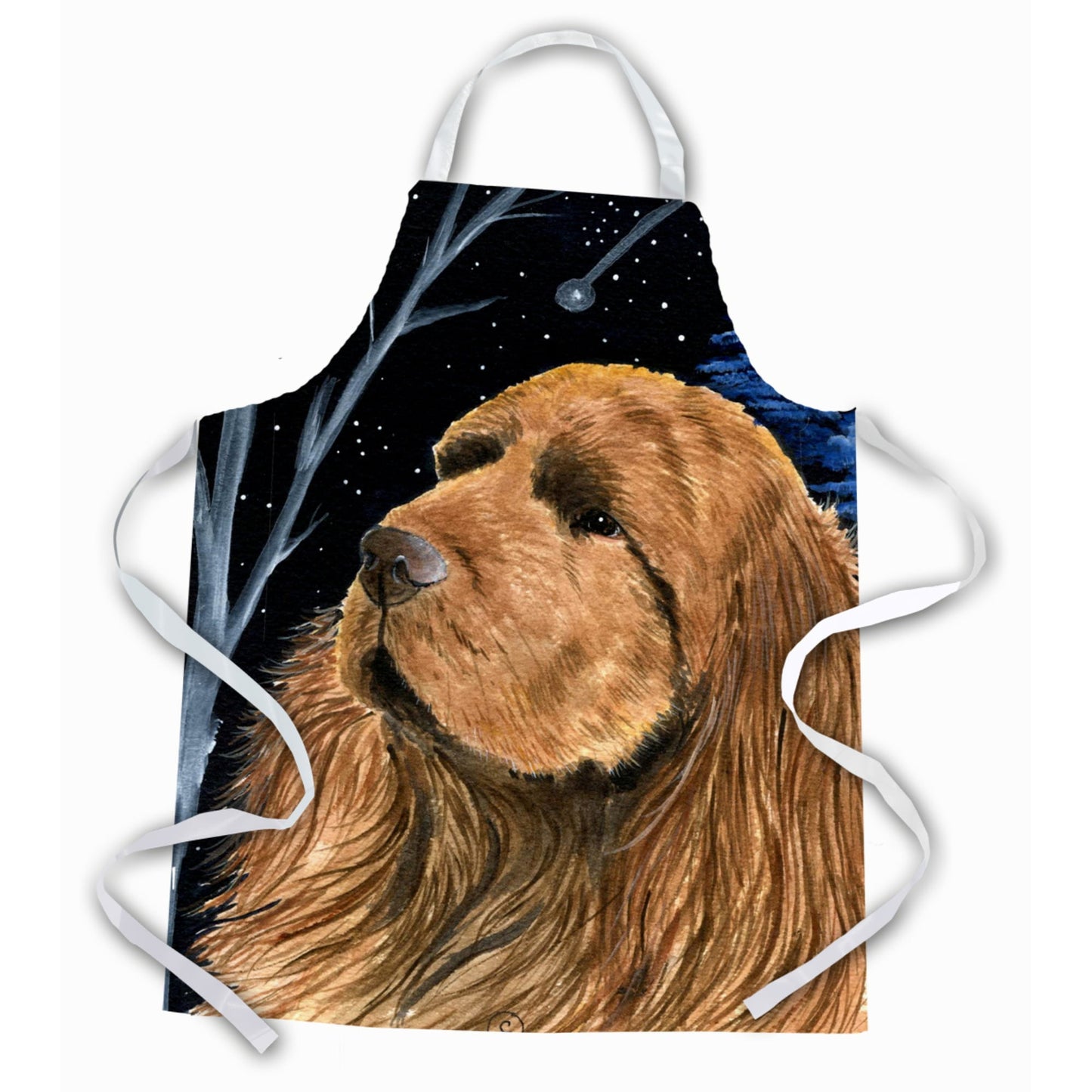 Carolines Treasures SS8391APRON Starry Night Sussex Spaniel Apron Large multicolor