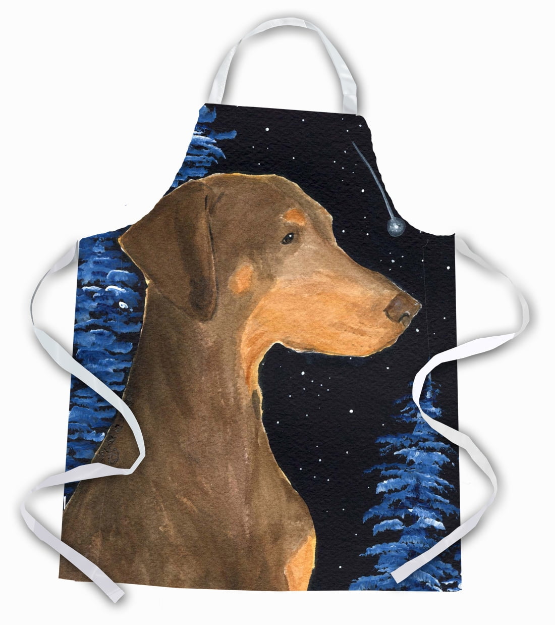 Carolines Treasures SS8462APRON Starry Night Doberman Apron Large multicolor