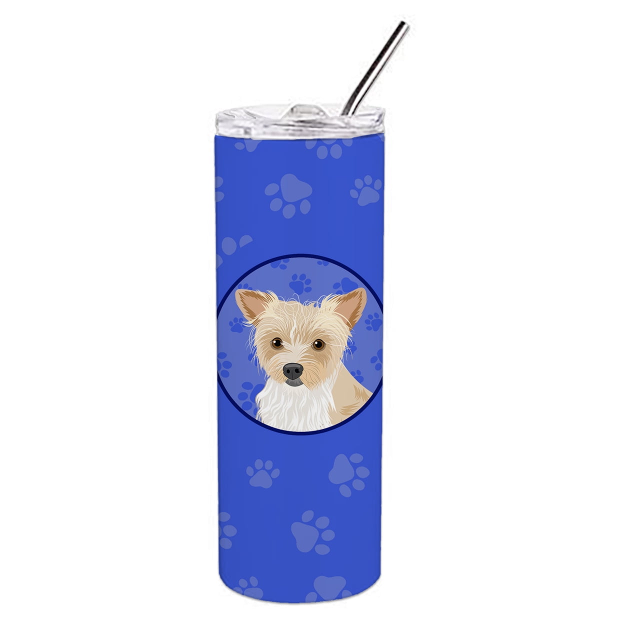 Yorkie Parti  Stainless Steel 20 oz Skinny Tumbler 3 in x 8.25 in