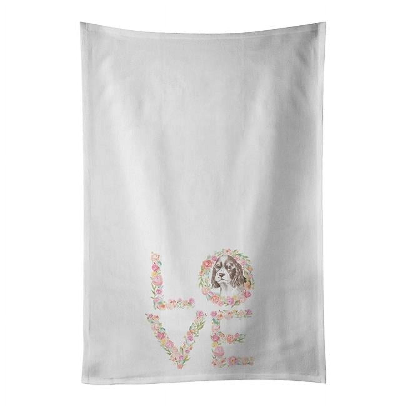 Carolines Treasures WDK4512WTKT 28 x 19 in. Unisex English Springer Spaniel No.9 Love White Dish Towels Kitchen Towel - Set of 2