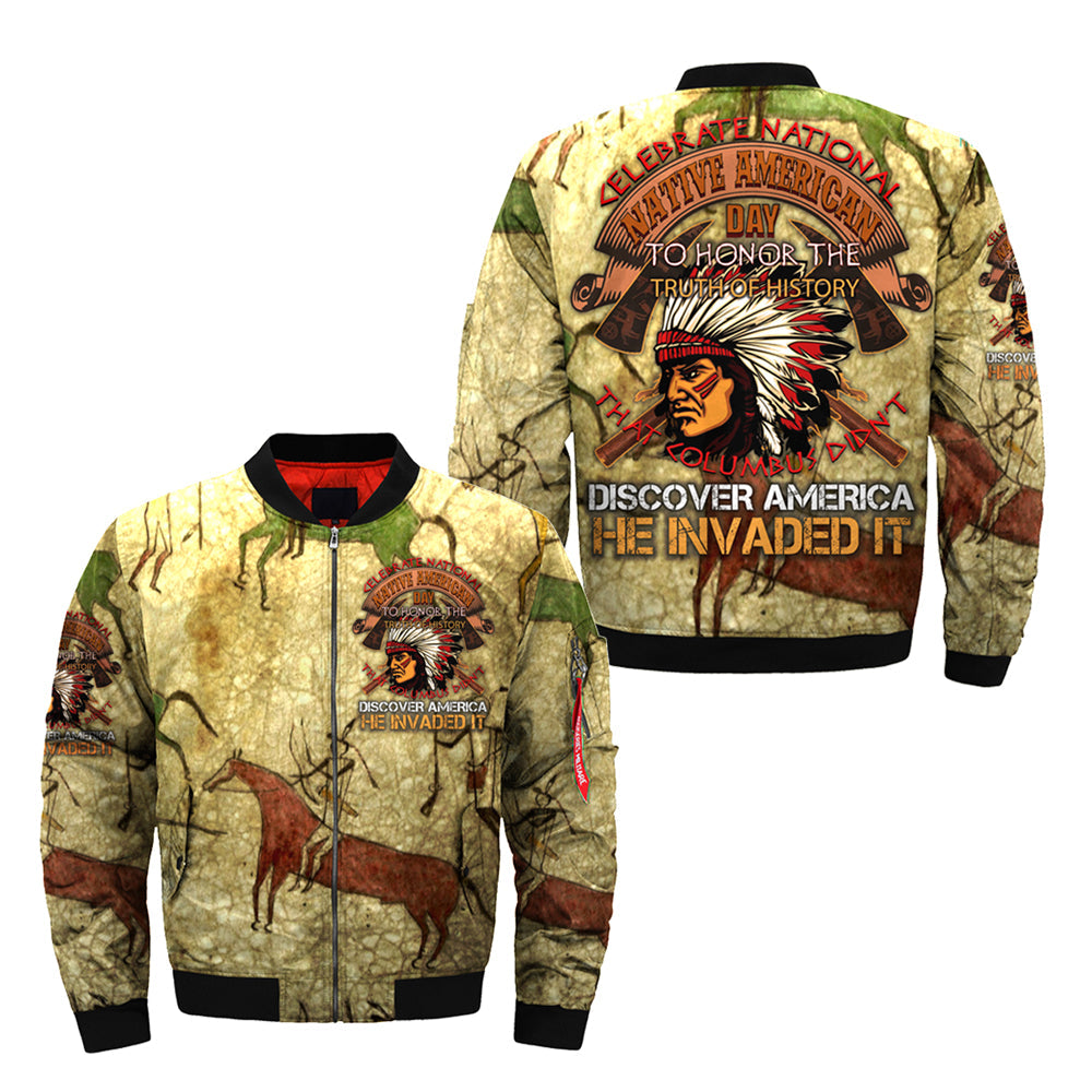 Celebrate Native American Day Bomber Jacket