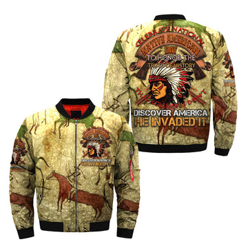 Celebrate Native American Day Bomber Jacket