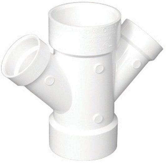 Charlotte Pipe Schedule 40 3 in. Hub x 3 in. Dia. Hub PVC Reducing Wye