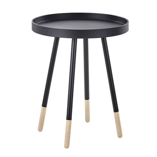 Weston Home Chelsea Lane Round Top Tray End Table, Black