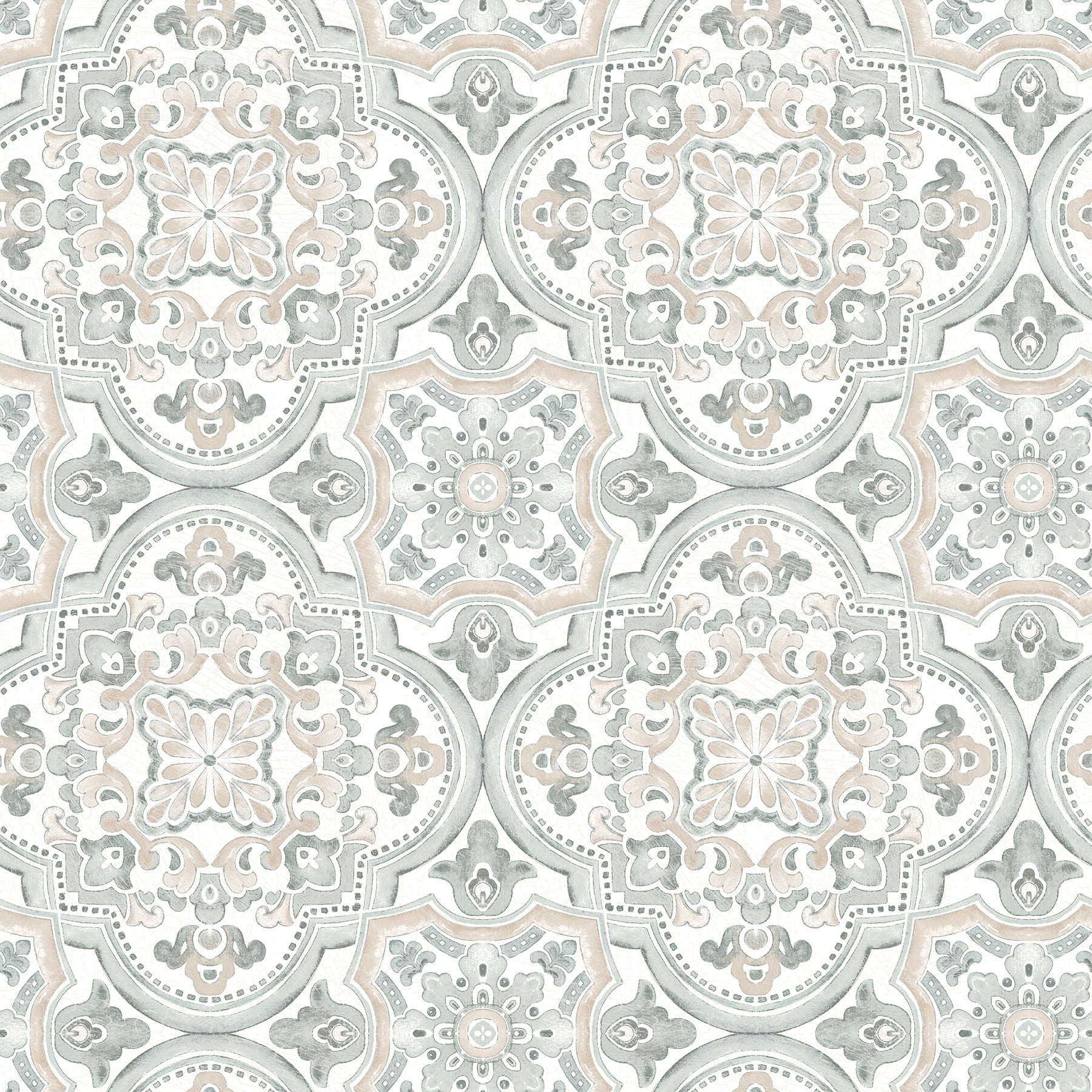 Chesapeake Concord Coral Medallion Wallpaper