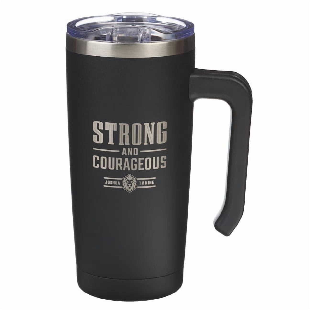 Christian Art Gifts Large Stainless Steel Vacuum Sealed Insulated Travel Mug Tumbler for Men &amp; Women: Strong &amp; C, (Hardcover)