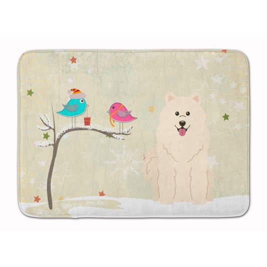 Christmas Presents Friends Samoyed Machine Washable Memory Foam Mat