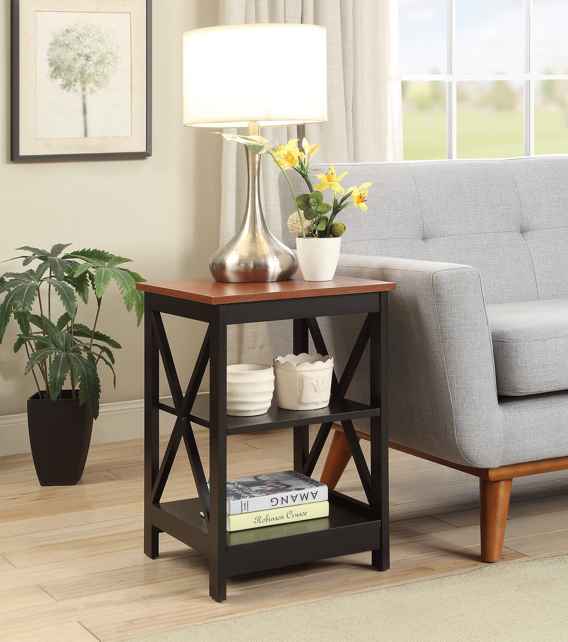 Convenience Concepts Oxford End Table with Open Shelf Storage