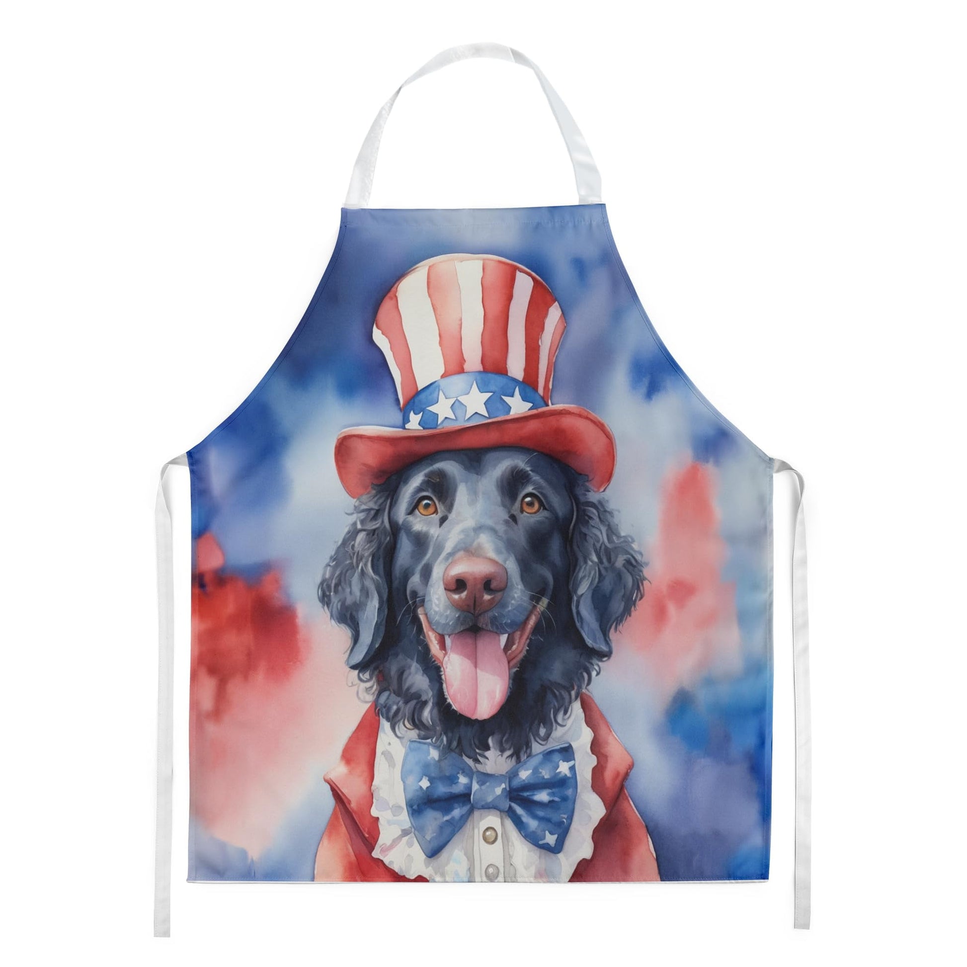 Curly-Coated Retriever Patriotic American Apron 27 in x 30 in