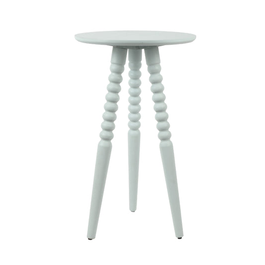 DÃ©cor Therapy Silverwood Allison Compact Round Accent Table with Turned Legs, Ice Blue