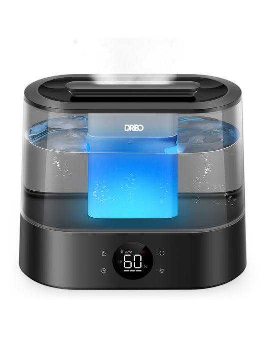 DREO 1.06 gal Cool Mist Humidifier with Night Light for Large Roorm 36H Runtime Top-Fill 28dB Quiet for Bedroom, Black