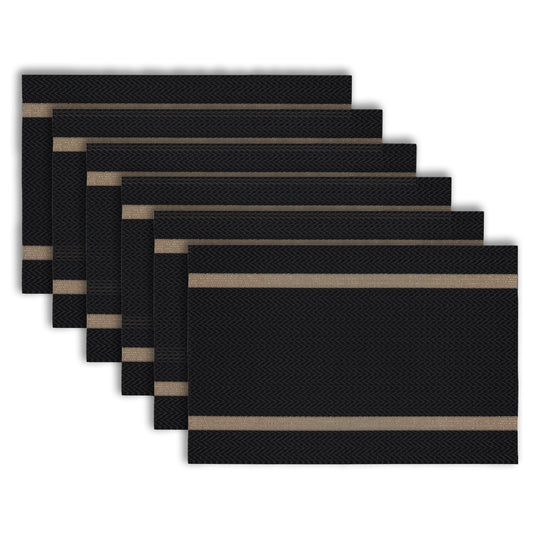 Dainty Home Set of 6 Placemats | Elegant and Durable | 12x18 in PVC Non-Slip Washable Place Mats | Tear-Resistant Heat | Resistant Placemats