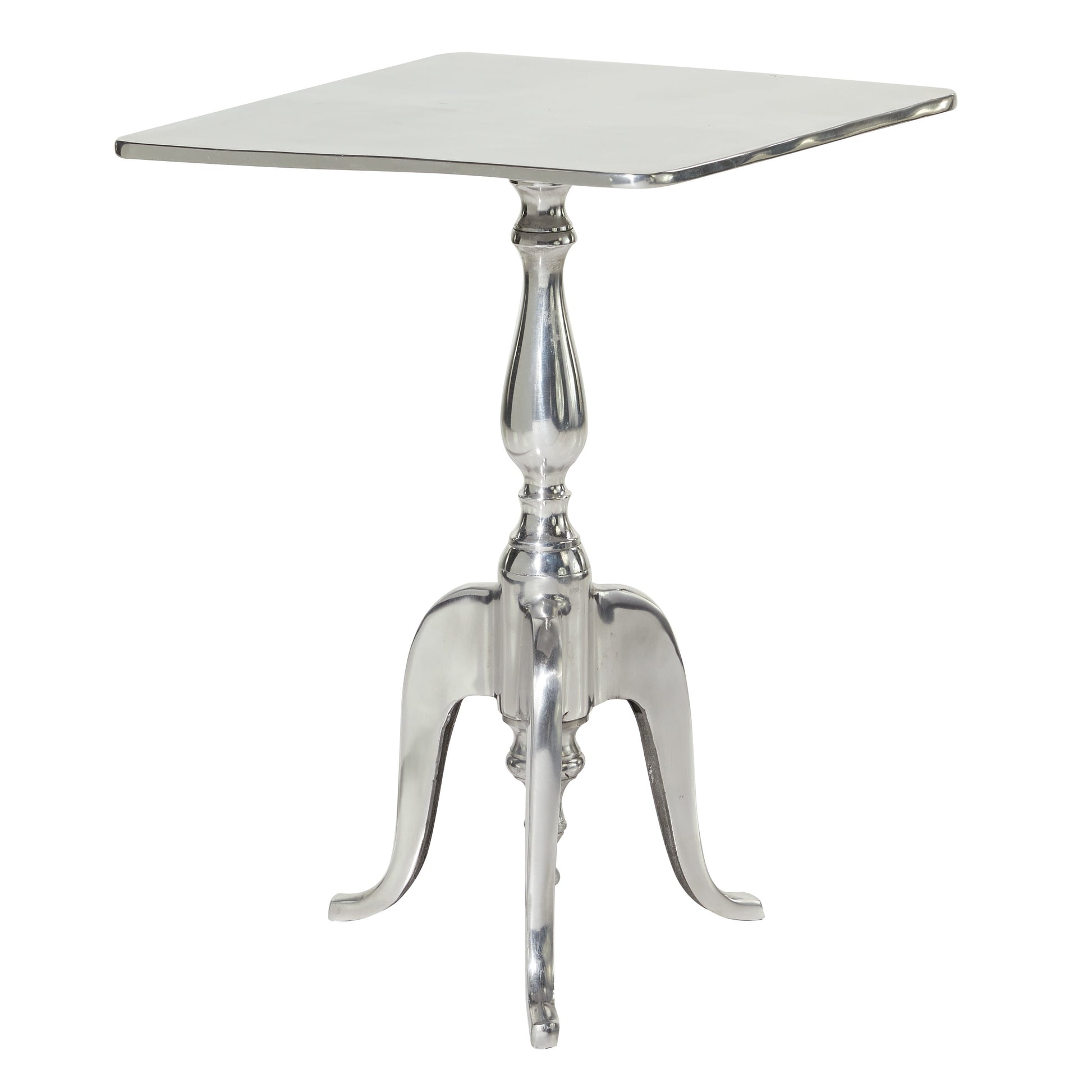 DecMode 16" x 22" Silver Aluminum Accent Table, 1-Piece