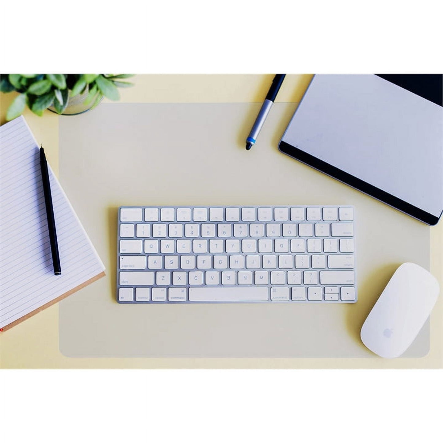 DesktexÂ® Pack of 2 Polycarbonate Rectangular Desk Pads with Anti-Slip Backing - 17" x 22"