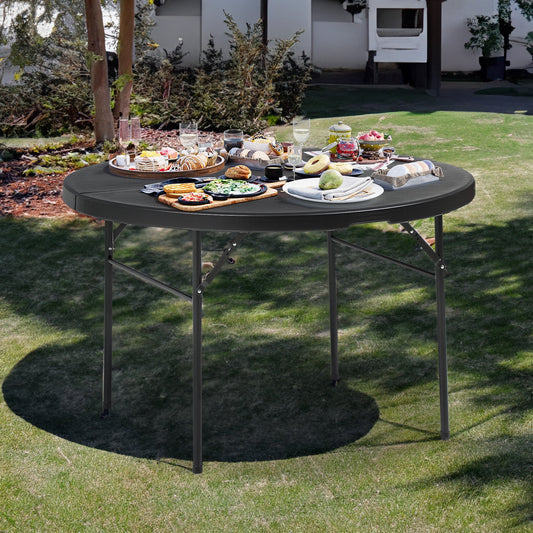 Dextrus 48 inch Versatile Folding Round Table for Outdoor and Indoor Use, Ideal for Picnic, Camping