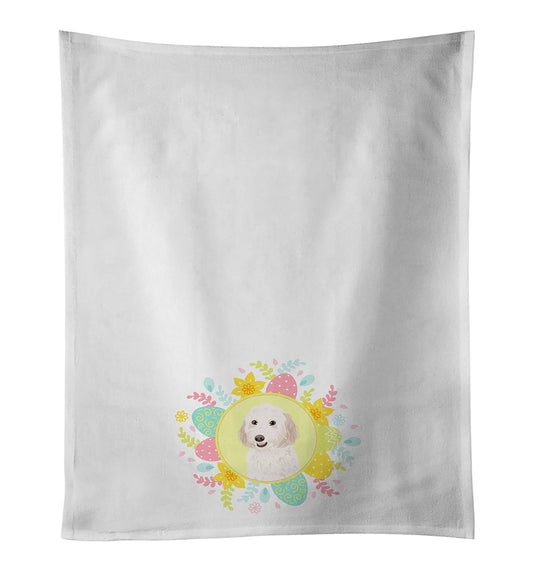 Doodle Cream #1 Easter White Kitchen Towel Set of 2 19 in x 28 in