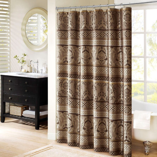 MAYEERTY Jacquard Shower Curtain, 72" x 72", Machine-Washable, Polyester