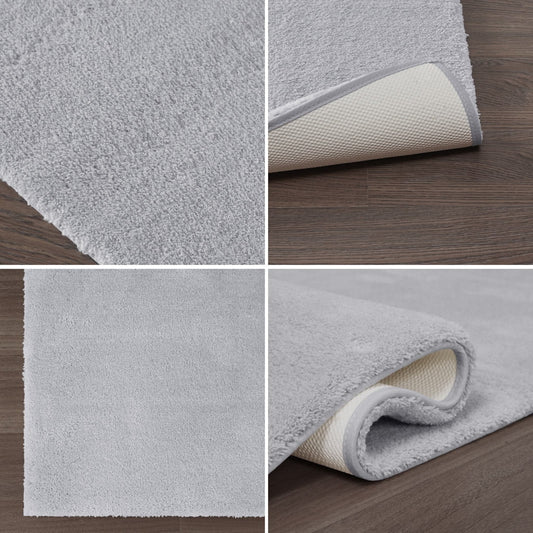 MAYEERTY Soft Polyester Bath Runner Rug, 20" x 24", Grey