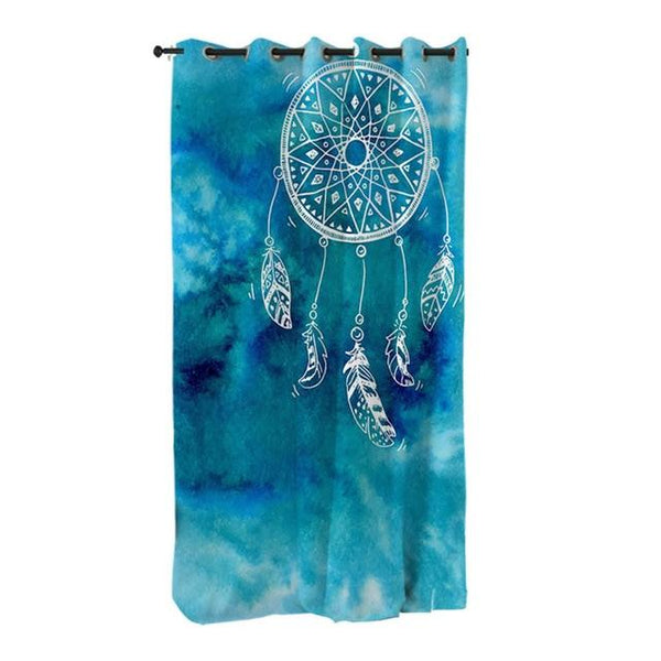 Dreamcatcher Blue Pink Purple Native American Design Window Living Room Curtain