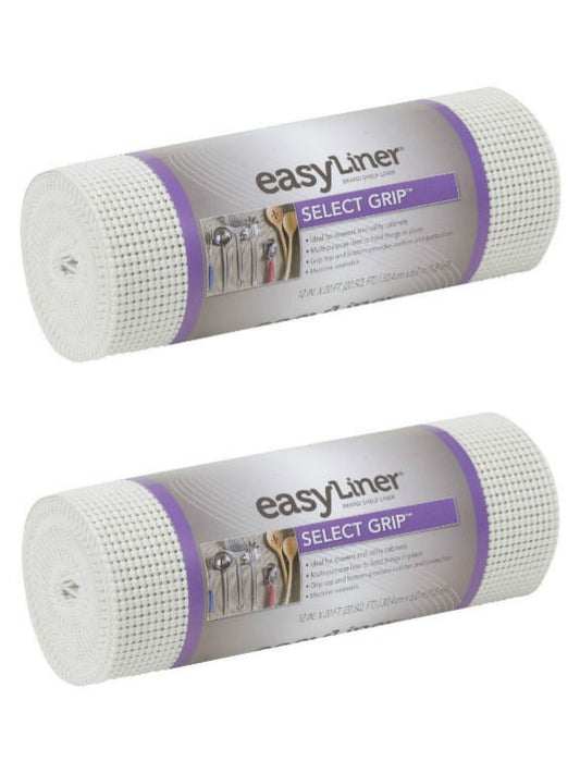 Duck Brand 1344559 Select Grip Easy Non-Adhesive Shelf Liner 12-Inch x 20-Foot, White, 2 Pack
