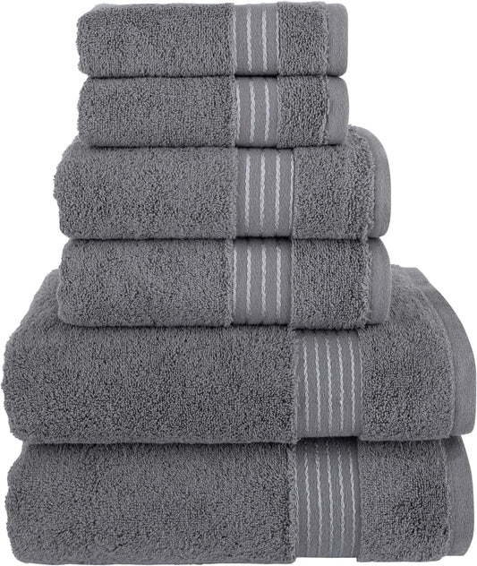 Elegant Comfort Cotton 6-Piece Towel Set Cotton Bathroom, Taupe