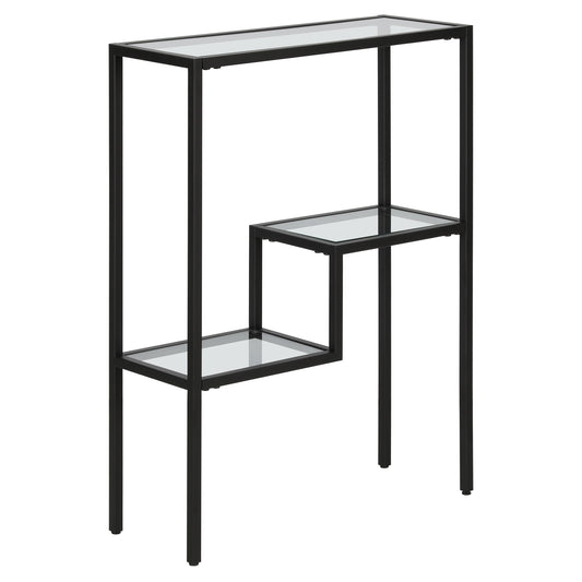 Evelyn&Zoe Lovett 22" Wide Rectangular Console Table, Blackened Bronze