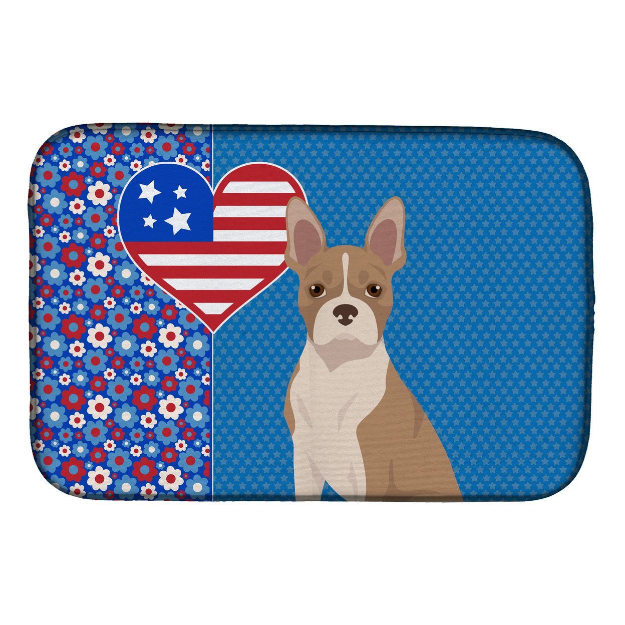 Fawn Boston Terrier USA American Dish Drying Mat