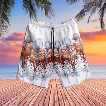 Feather Girls Native American Hawaiian Shorts
