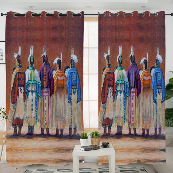 Five Chief Native American Living Room Curtain