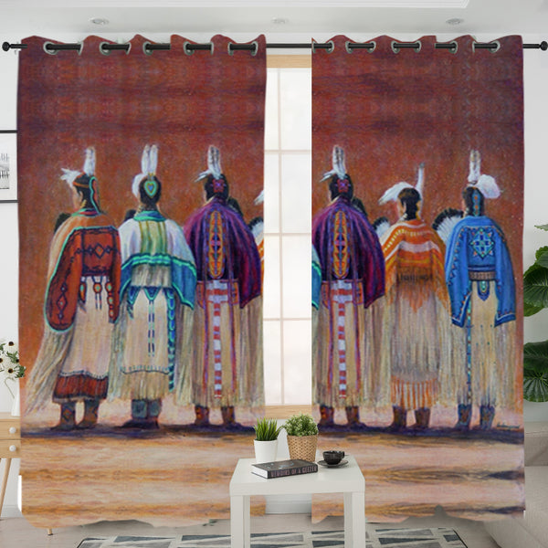 Five Chief Native American Living Room Curtain