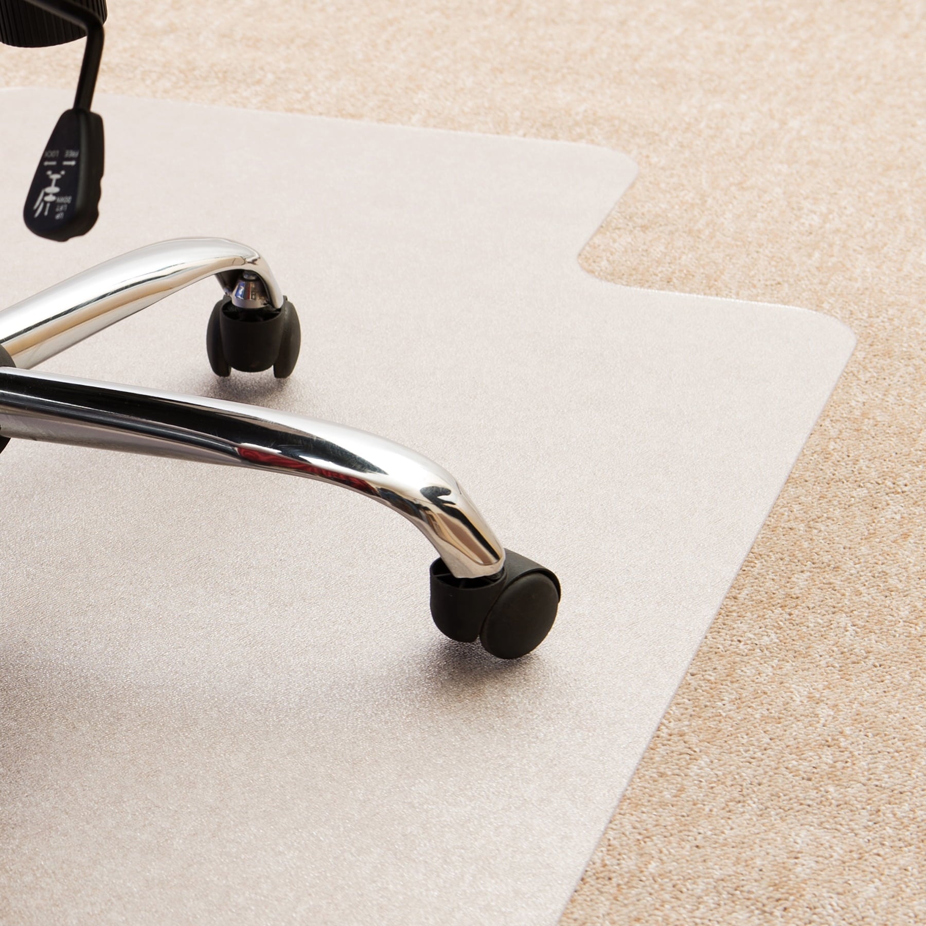FloortexÂ® Enhanced Polymer Lip Chair Mat for Carpets 48" x 51"