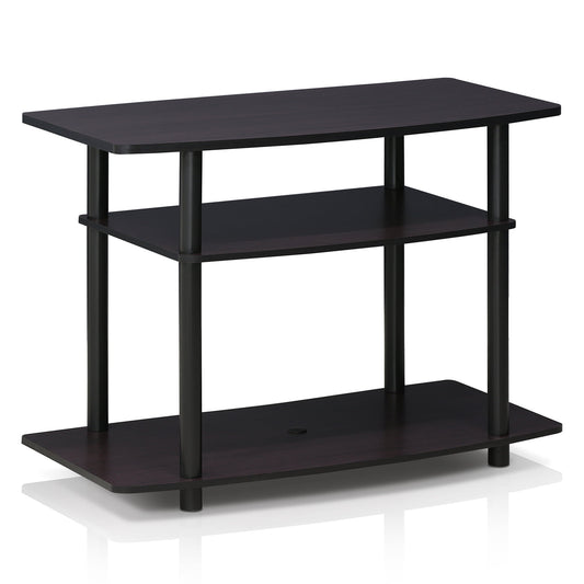 Furinno 13192DWN Turn-N-Tube No Tools 3-Tier TV Stand, Dark Walnut