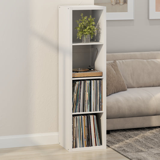 Furinno CUBICLE Vintage Vinyl Record Media Storage Organizer 4-Cube White