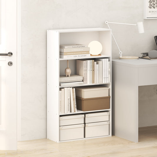 Furinno JAYA 4-Tier Open Shelving Book Shelf 9.5 x 23.6 x 41.9 White