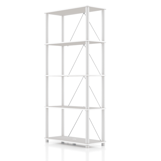 Furniture of America Brooks Adult Open Display Shelf Bookcase, 5-Tier 27-inch Shelves, Greige