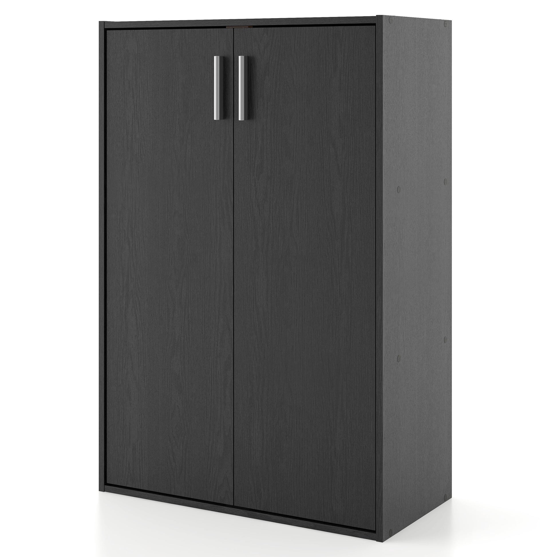 Furniture of America Seni Stackable Wood 3-Shelf Black Bookcase with Door