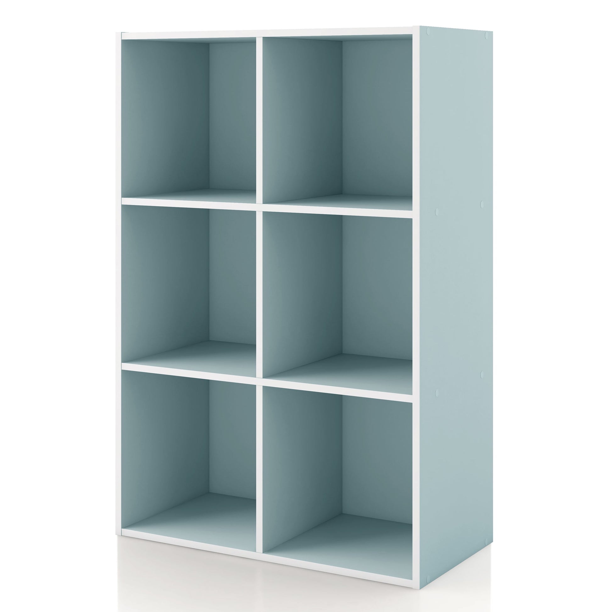 Furniture of America Brooks Stackable 6-Cube Wood Light Pink Kids Bookcase