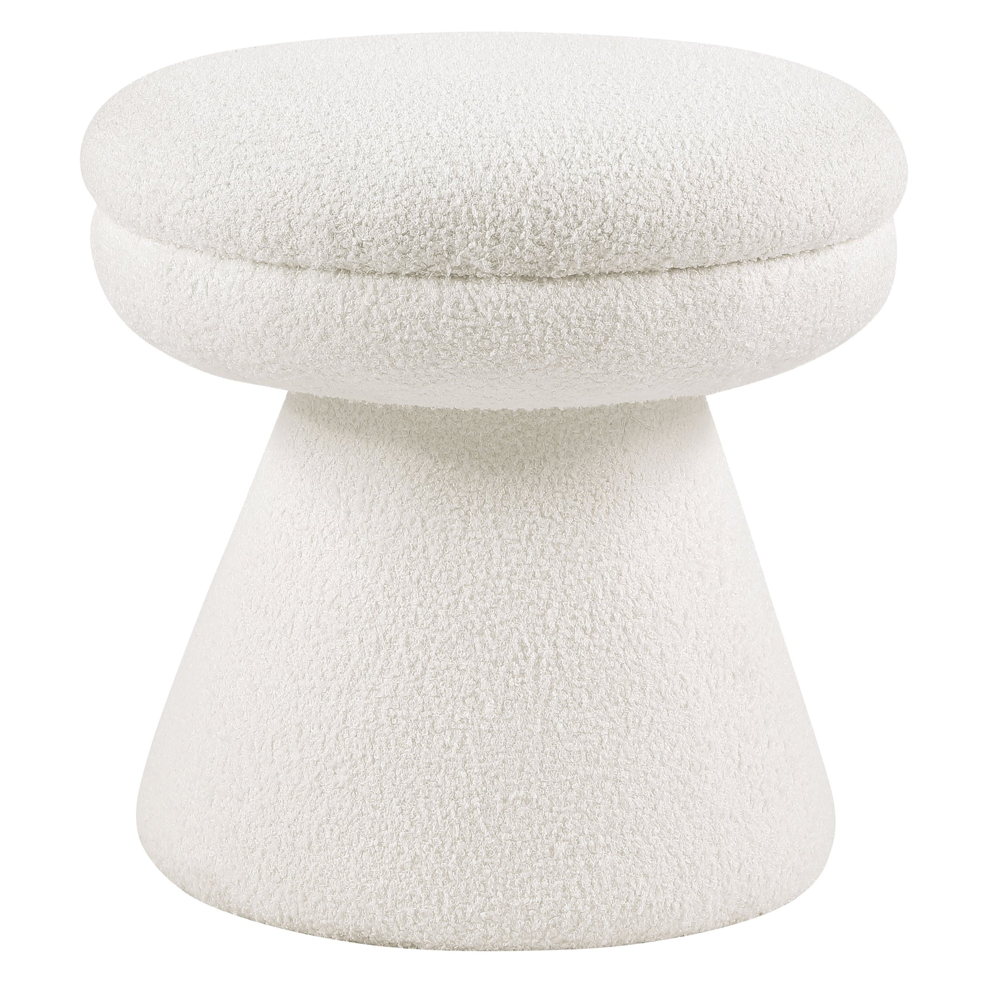 Furniture of America Thia Modern 17.5" Upholstered Mushroom-Shape Design Stool, Beige