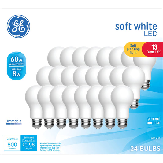 GE LED 60W A19 SW 13YR (24-Pack)