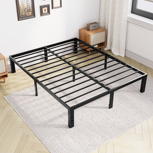 GIANNA Full Size 14" High Metal Platform Bed Frame with Under-Bed Storage, Sturdy Steel Construction, No Box Spring Required