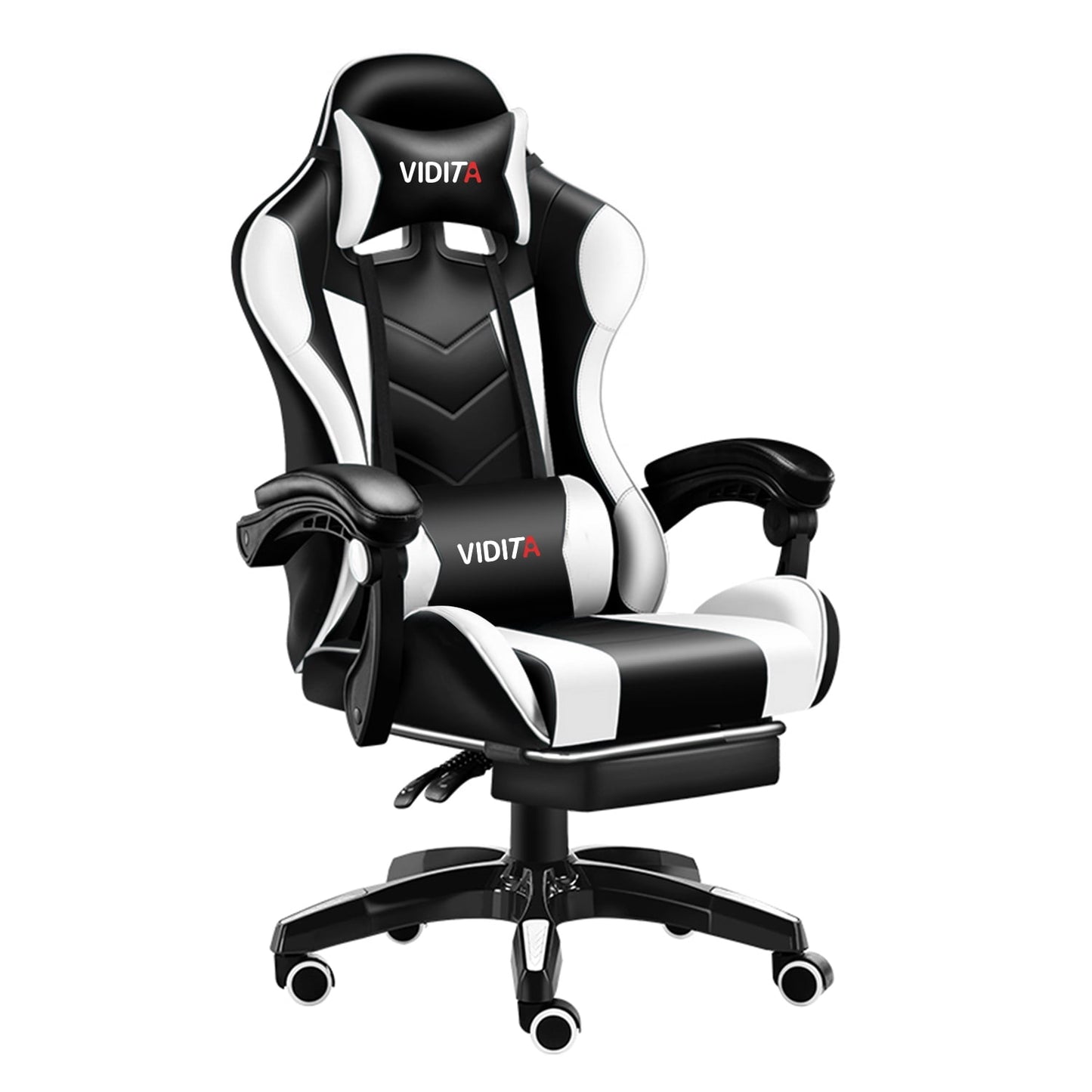 Alvantor Silla ErgonÃ³mica para Juegos con ReposapiÃ©s Ajustable, Silla de Oficina de Respaldo Alto, Blanco y Negro