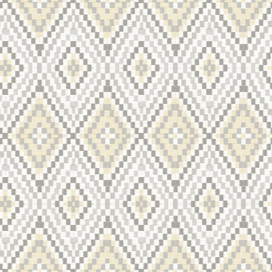 Ganado Beige Geometric Ikat Wallpaper, 20.5-in by 33-ft, 56.4 sq. ft