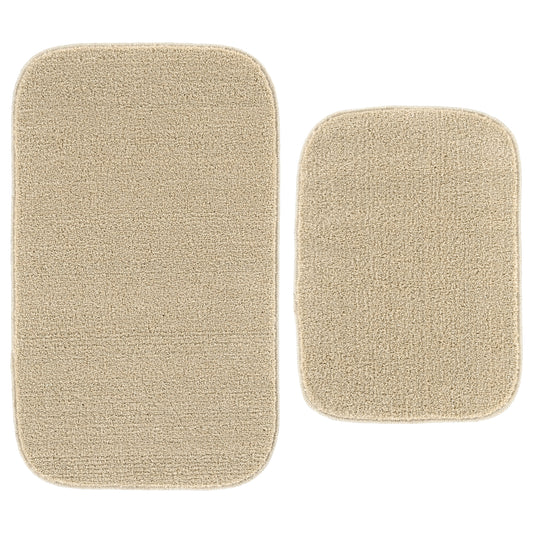 Garland Rug Gramercy Washable Bath Rug Set, 2 Piece (20"x34" & 17"x24") Champagne