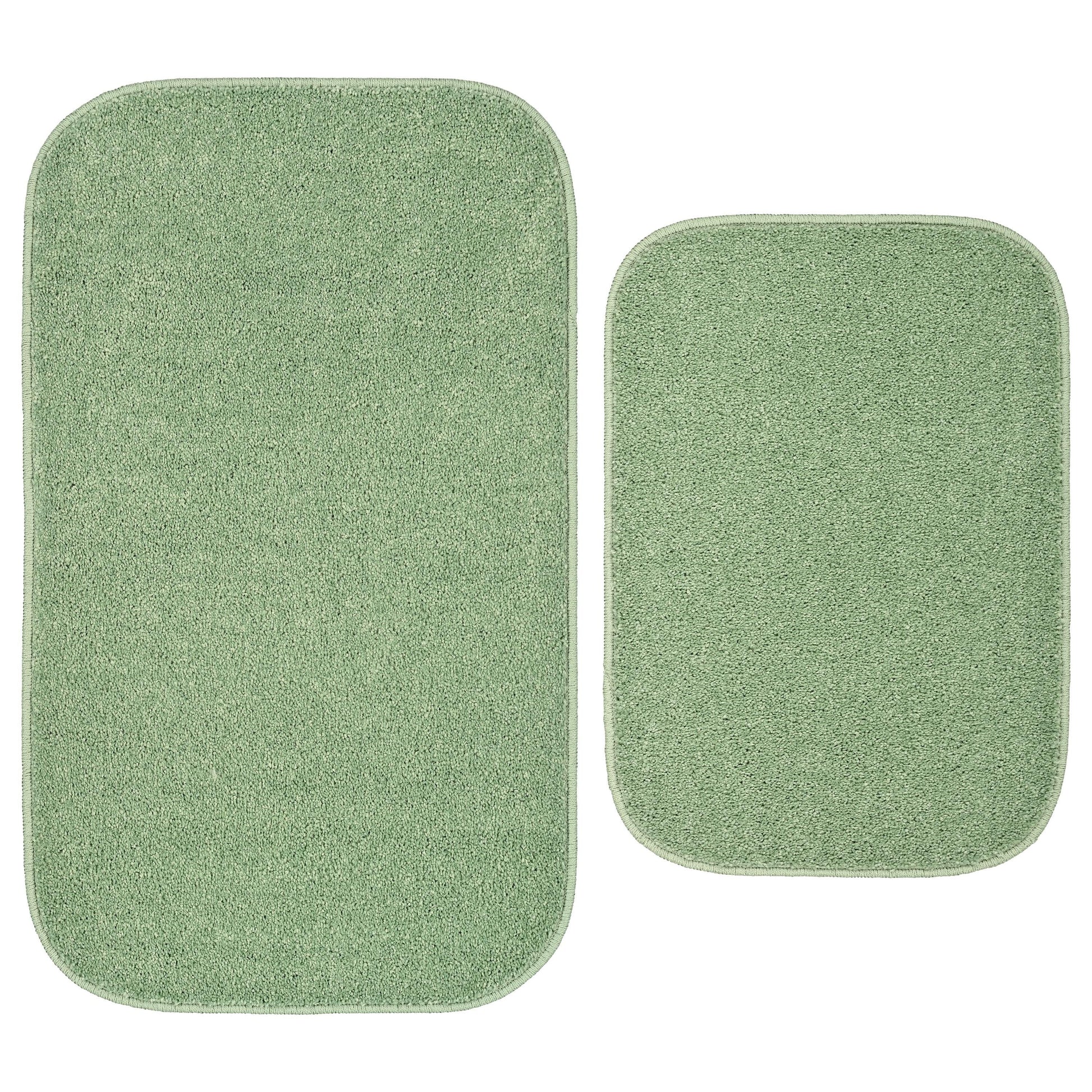 Garland Rug Gramercy Washable Bath Rug Set, 2 Piece (20"x34" & 17"x24") Deep Fern