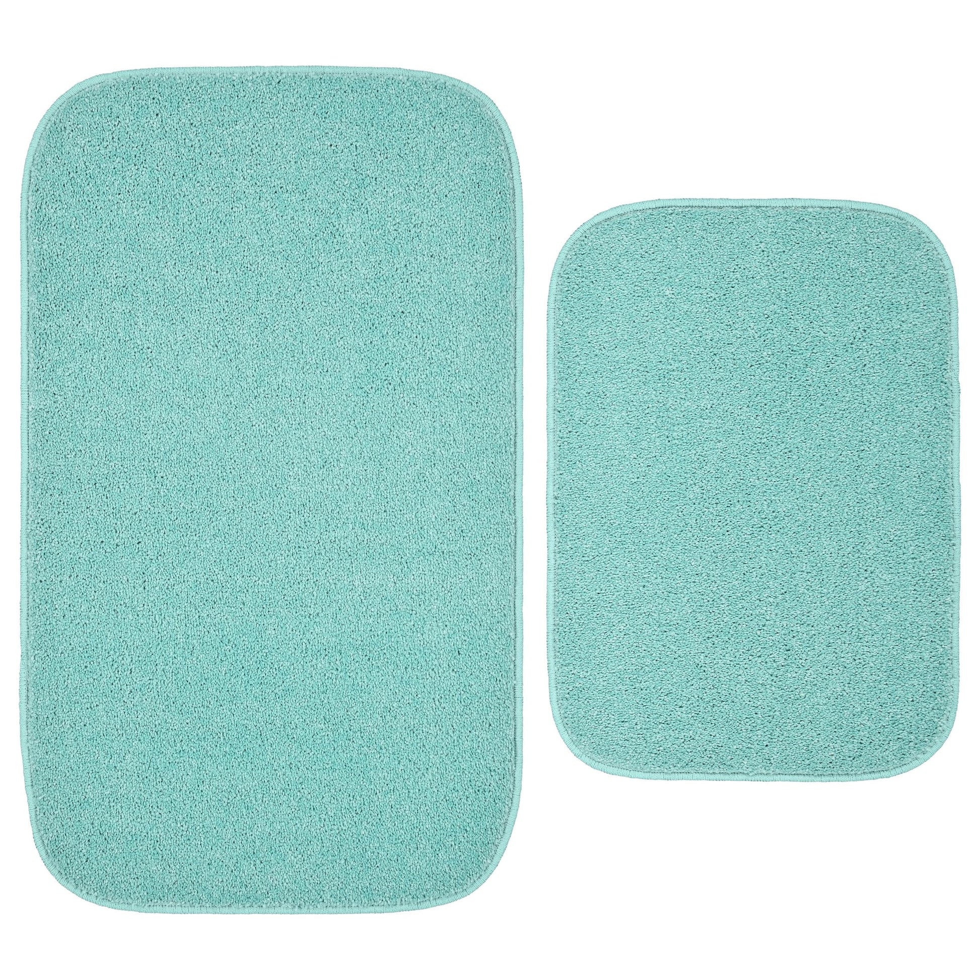 Garland Rug Gramercy Washable Bath Rug Set, 2 Piece (20"x34" & 17"x24") Sea Foam