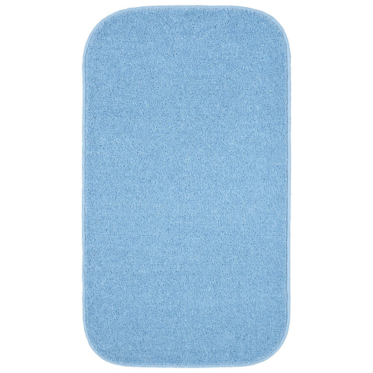 Garland Rug Gramercy Washable Polypropylene Basin Blue Bath Rug, 24" x 40"