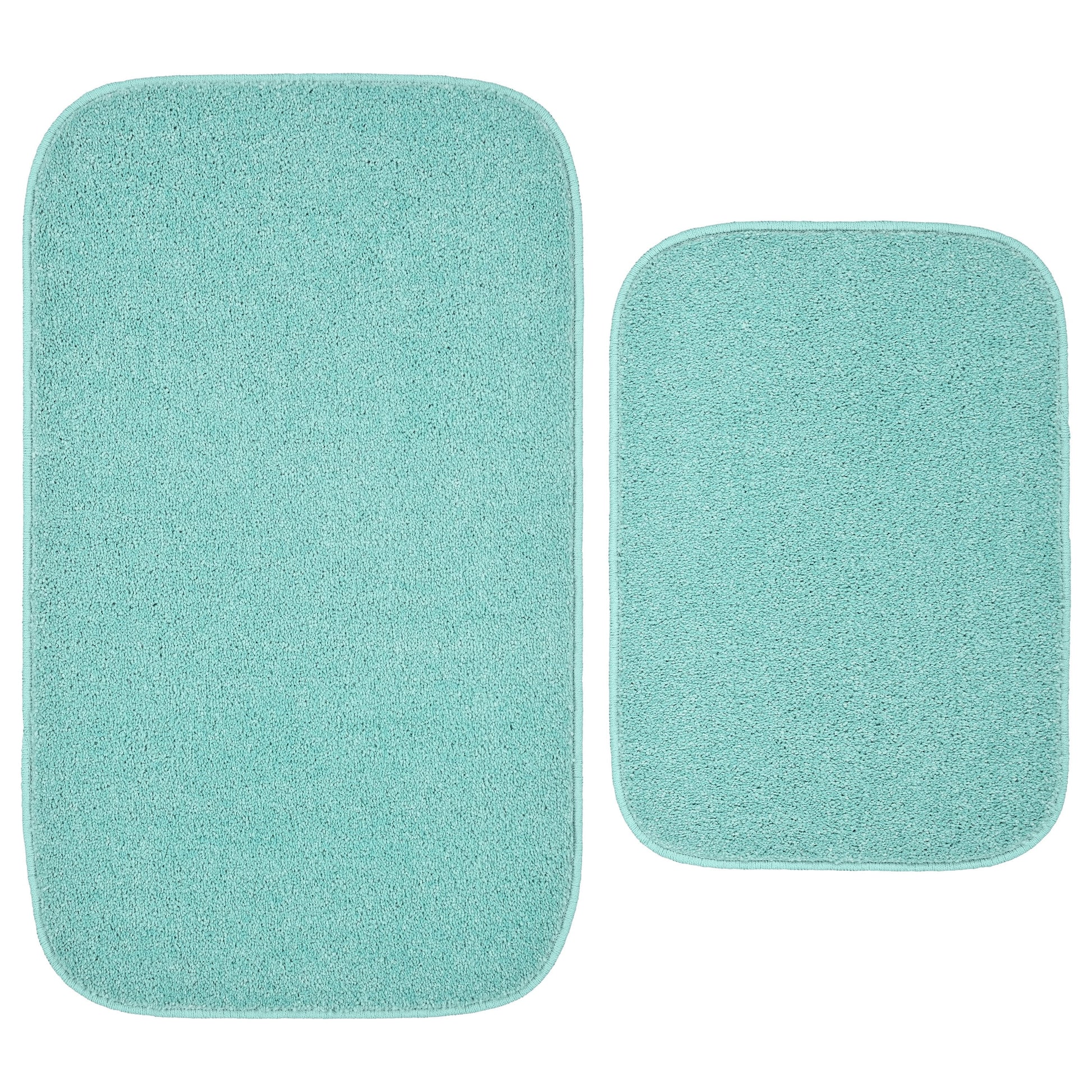 Garland Rug Sedona Washable Bath Rug Set, 2 Piece (21"x34" & 17"x24") Sea Foam